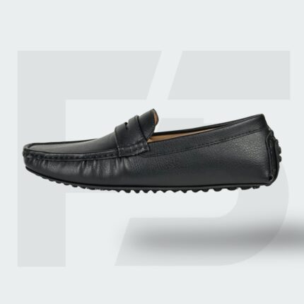 Moccasin Plain Leather (Black)
