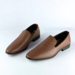Handcrafted Weaved Leather Dress Loafer (Brown) - Image 6