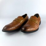 Handcrafted Weaved Leather Penny Loafer (Brown) - Image 5