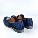 Premium Embroidered Velvet Slip-On (Blue) - Image 4