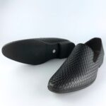 Handcrafted Weaved Leather Dress Loafer (Black) - Image 4