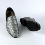 Handcrafted Weaved Leather Dress Loafer (Silver) - Image 3