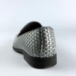 Handcrafted Weaved Leather Dress Loafer (Silver) - Image 4