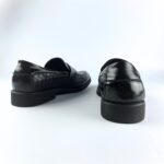 Handcrafted Weaved Leather Penny Loafer (Black) - Image 4
