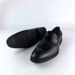 Handcrafted Weaved Leather Penny Loafer (Black) - Image 5