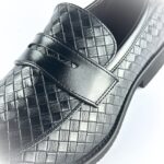 Handcrafted Weaved Leather Penny Loafer (Black) - Image 6