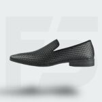 Handcrafted Weaved Leather Dress Loafer (Black)