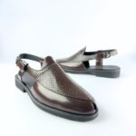 Peshawari Perforated Leather Sandal (Brown) - Image 2