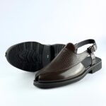 Peshawari Perforated Leather Sandal (Brown) - Image 3