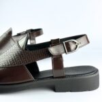 Peshawari Perforated Leather Sandal (Brown) - Image 4