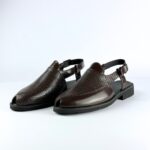 Peshawari Perforated Leather Sandal (Brown) - Image 5