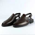 Peshawari Perforated Leather Sandal (Brown) - Image 7