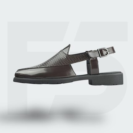 Peshawari Perforated Leather Sandal (Brown)