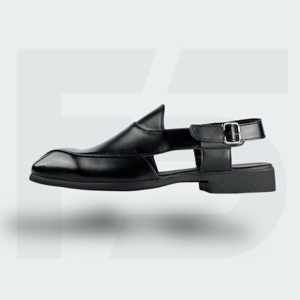 Peshawari Two Tone Leather Sandal (Black)