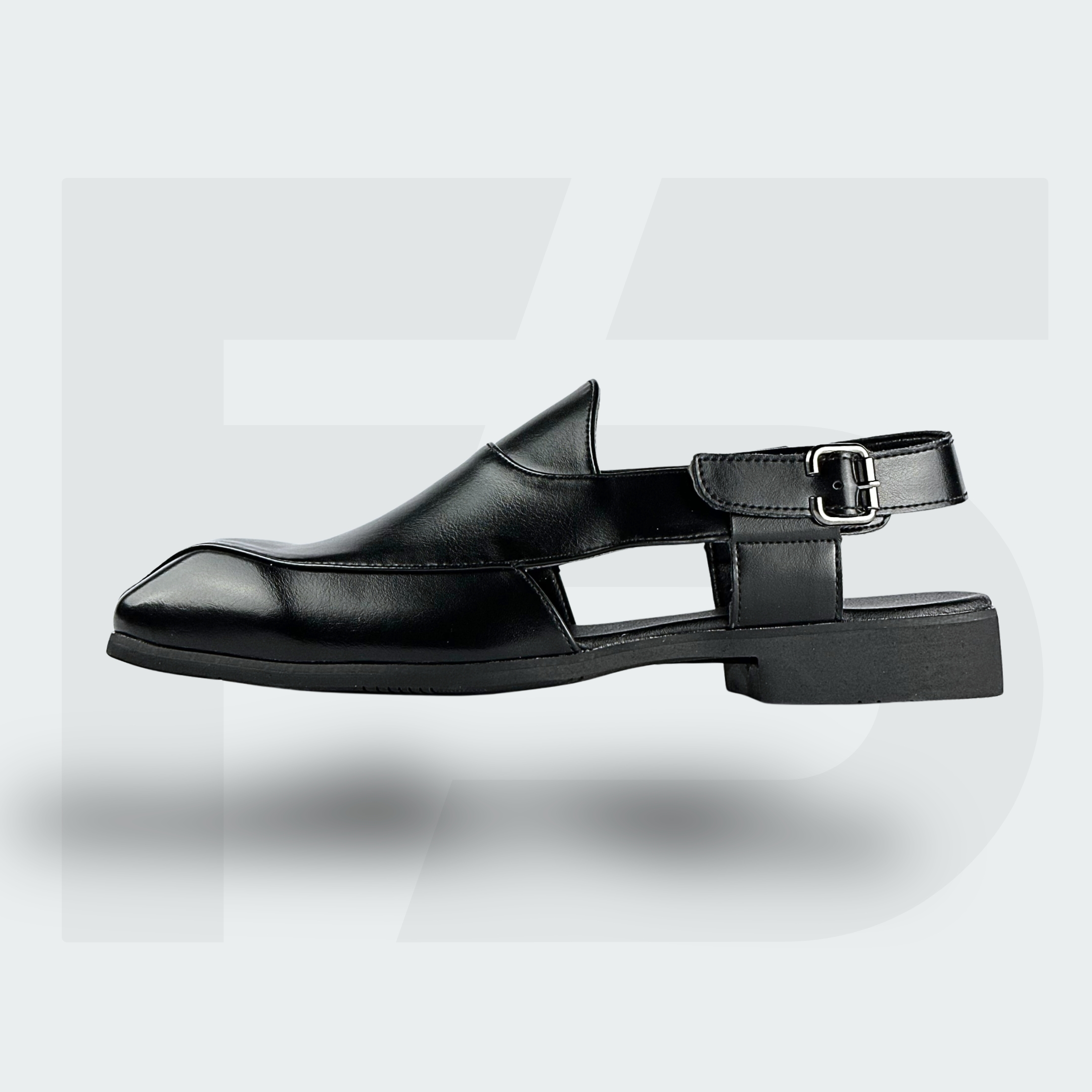 Peshawari Two Tone Leather Sandal (Black) (6) Peshawari Two Tone Leather Sandal (Black) - Image 1
