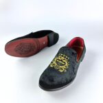 Premium Embroidered Velvet Slip-On (Black) - Image 2