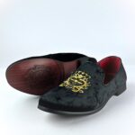 Premium Embroidered Velvet Slip-On (Black) - Image 3