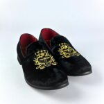 Premium Embroidered Velvet Slip-On (Black) - Image 4