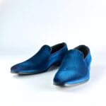 Premium Plain Velvet Slip-On (Blue) - Image 2