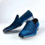 Premium Plain Velvet Slip-On (Blue) - Image 3