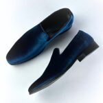 Premium Plain Velvet Slip-On (Blue) - Image 4