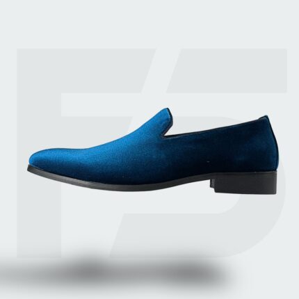 Premium Plain Velvet Slip-On (Blue)