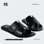 The Croc-Embossed H-Cut Leather Slide - Image 3