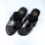 Classic Cross-Strap Leather Slide - Image 5