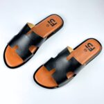 Dual-Tone Pebble Leather Slide - Image 5