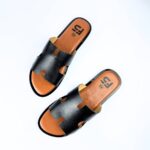 Dual-Tone Pebble Leather Slide - Image 3
