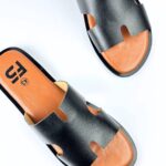 Dual-Tone Pebble Leather Slide - Image 2