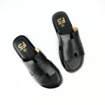 The Croc-Embossed H-Cut Leather Slide - Image 3
