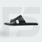 The Croc-Embossed H-Cut Leather Slide