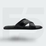 Classic Cross-Strap Leather Slide