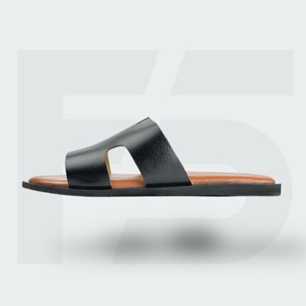 Dual-Tone Pebble Leather Slide