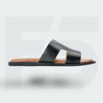Dual-Tone Pebble Leather Slide