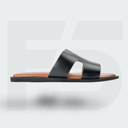 Dual-Tone Pebble Leather Slide