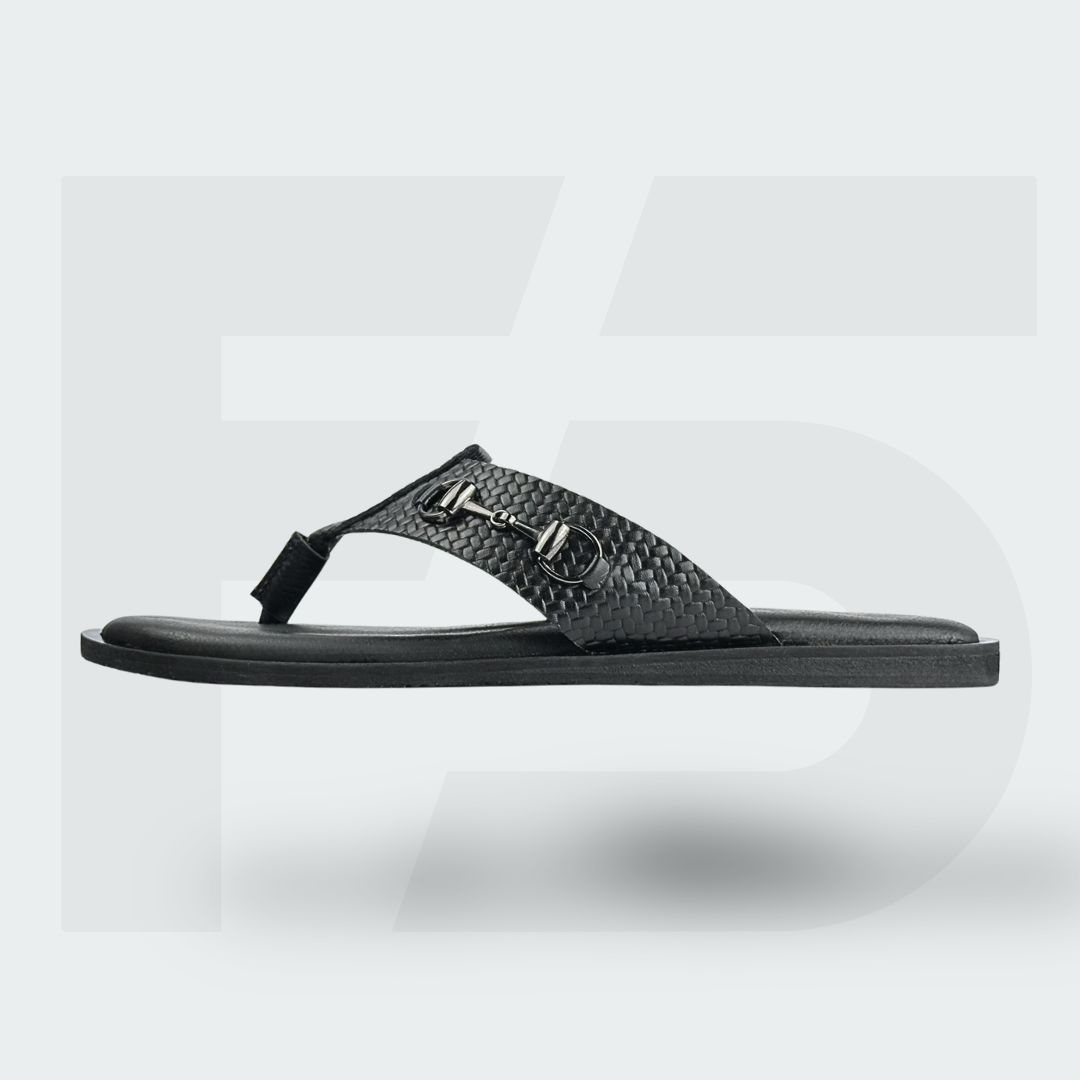Moccasin Lace Up Coffee (3) The Horse-Bit Buckle Leather Sandal - Image 1