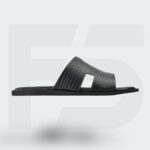 The Croc-Embossed H-Cut Leather Slide