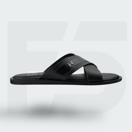 Classic Cross-Strap Leather Slide