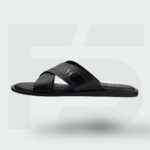 Classic Cross-Strap Leather Slide