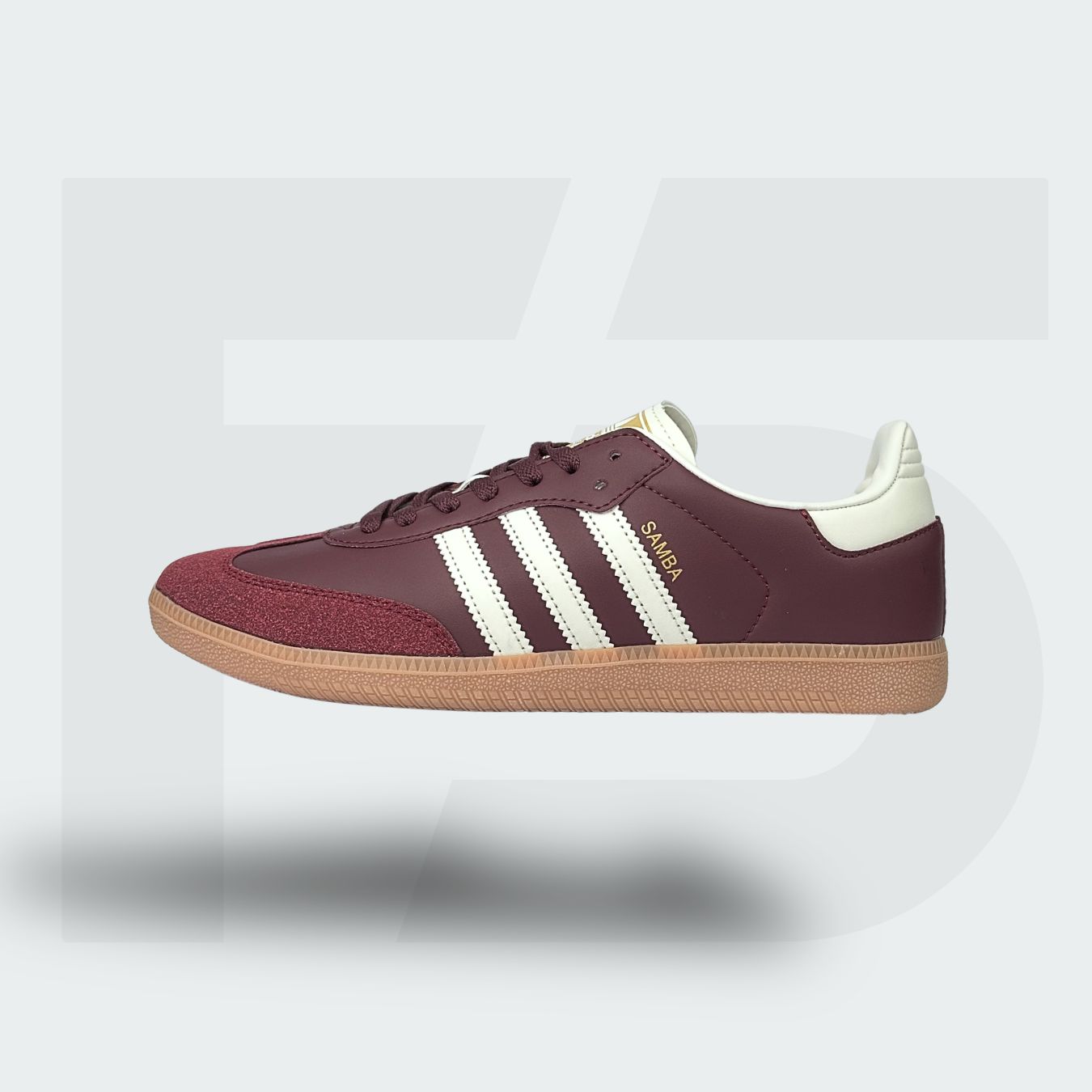 Moccasin Lace Up Coffee Adidas Samba OG (Wine Red/White) - Image 1